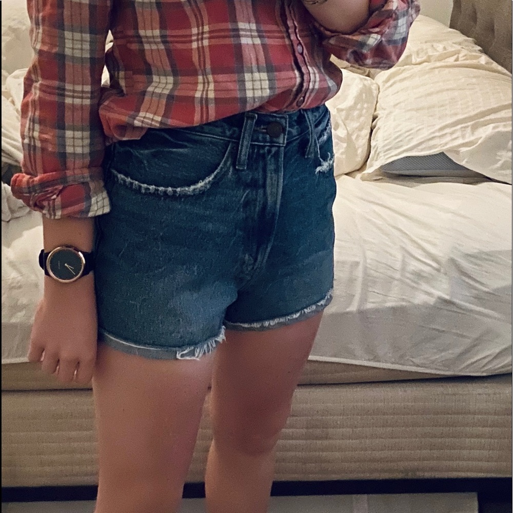 Abercrombie Natural Waist High Rise Denim Shorts